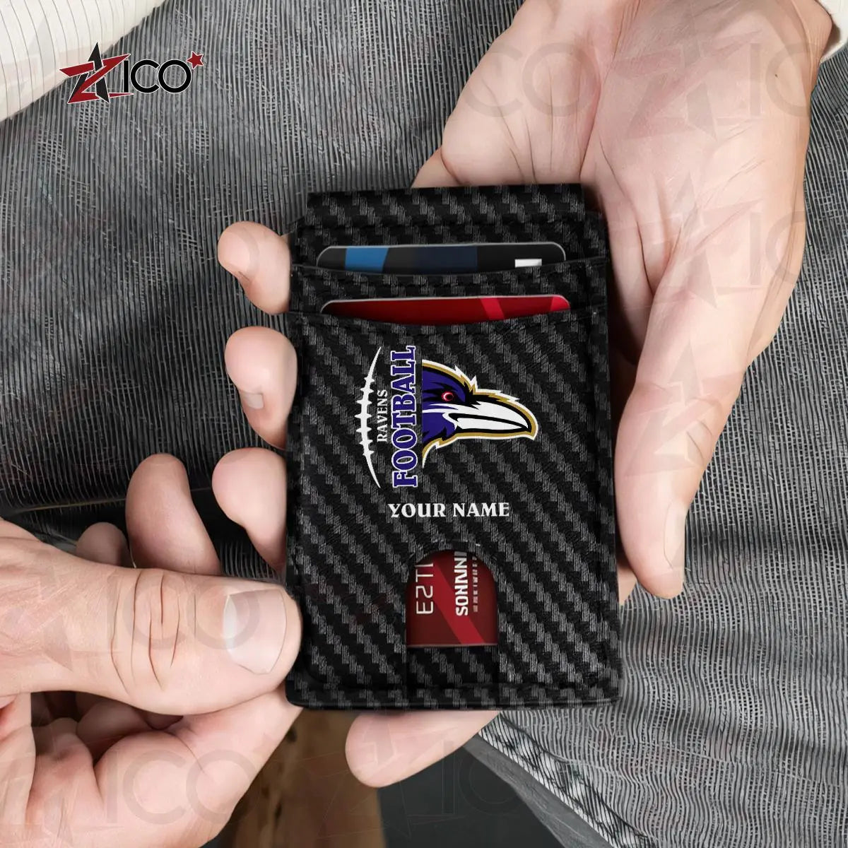 Baltimore Ravens Leather Card Holder Trending 2025 AZTG2DCH000035