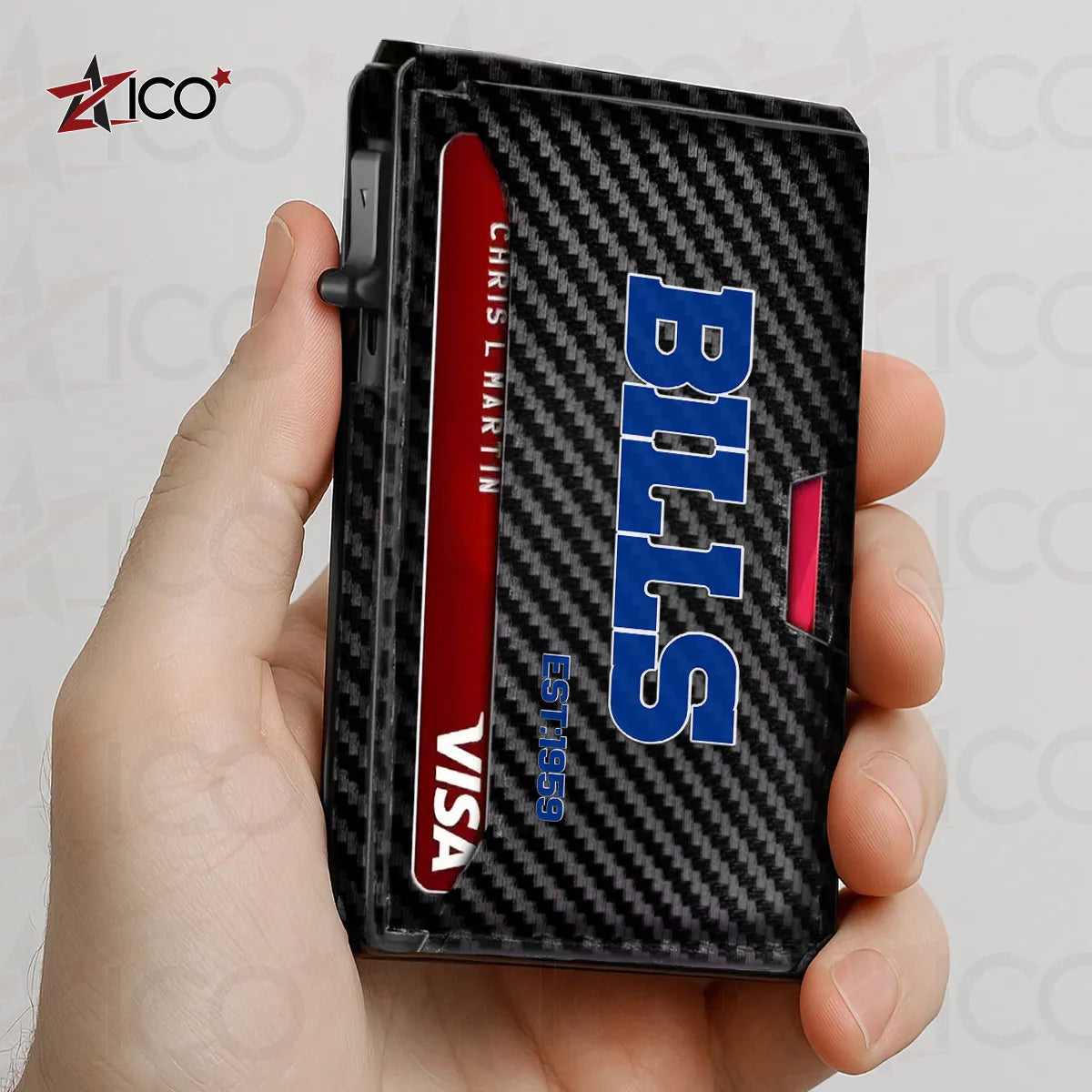 Buffalo Bills Leather Card Holder Trending 2025 AZTG2DCH000036