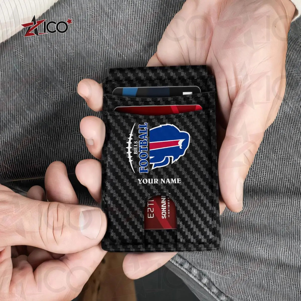 Buffalo Bills Leather Card Holder Trending 2025 AZTG2DCH000036