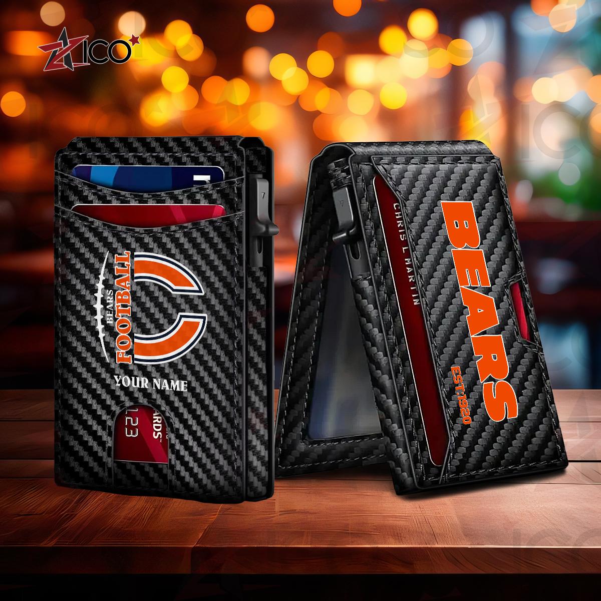 Chicago Bears Leather Card Holder Trending 2025 AZTG2DCH000038