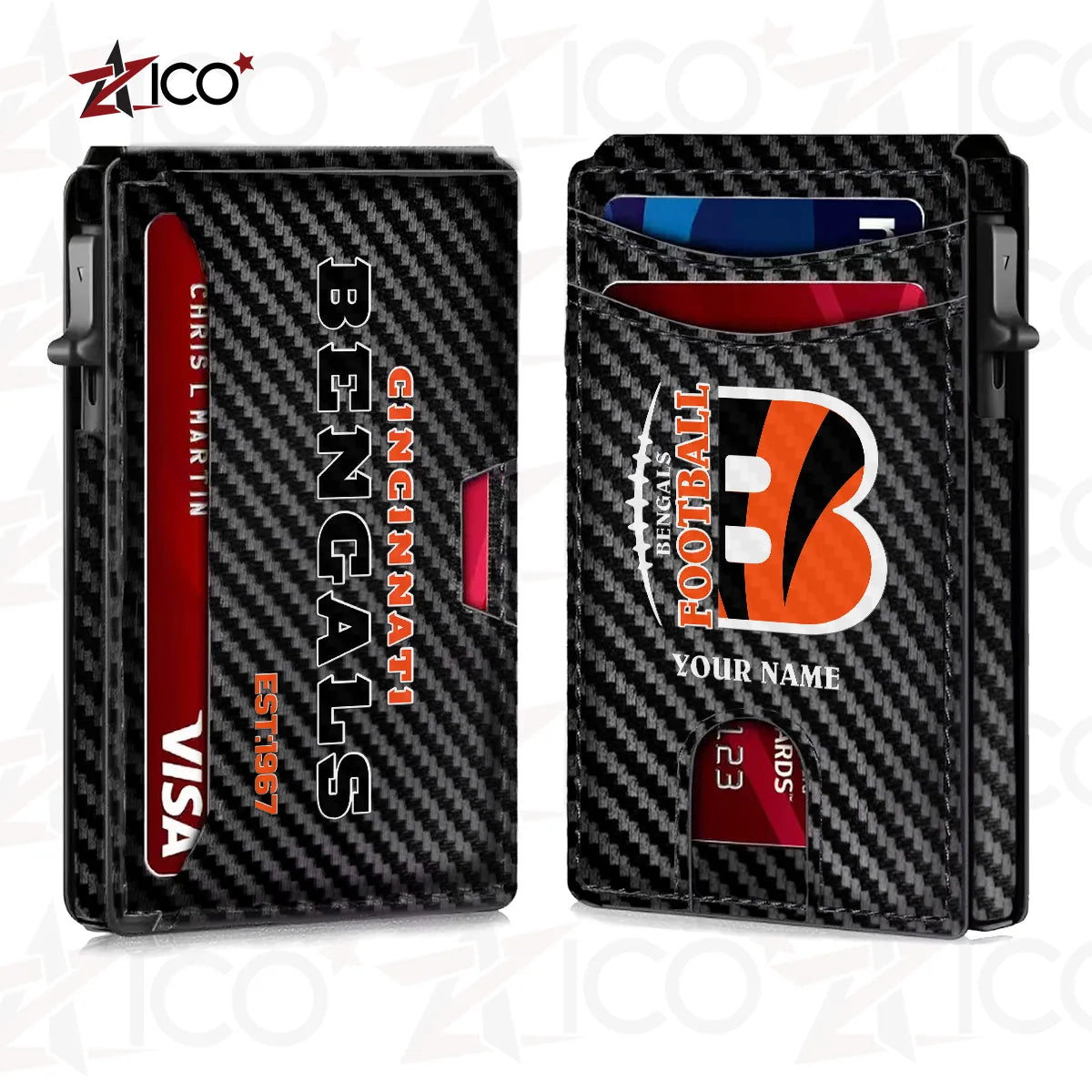 Cincinnati Bengals Leather Card Holder Trending 2025 AZTG2DCH000039