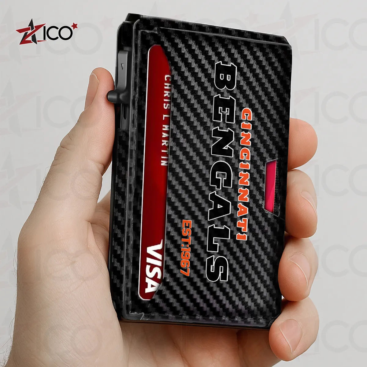 Cincinnati Bengals Leather Card Holder Trending 2025 AZTG2DCH000039