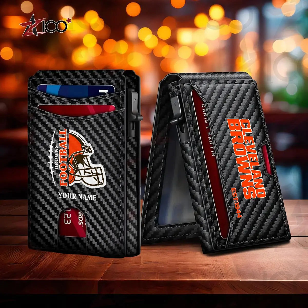 Cleveland Browns Leather Card Holder Trending 2025 AZTG2DCH000040