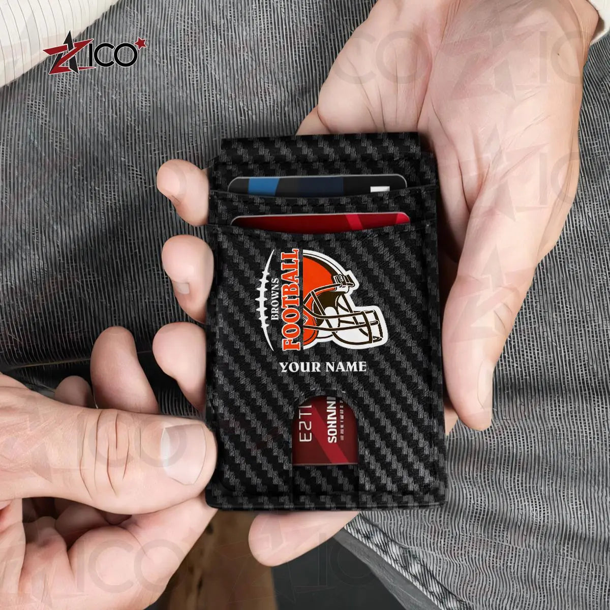 Cleveland Browns Leather Card Holder Trending 2025 AZTG2DCH000040