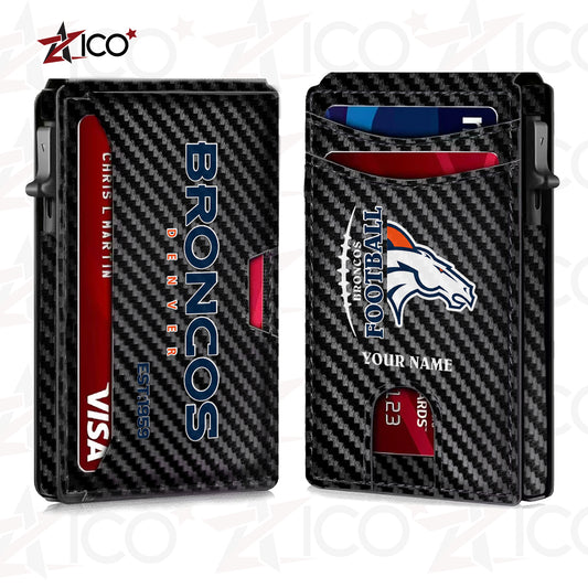 Denver Broncos Leather Card Holder Trending 2025 AZTG2DCH000042