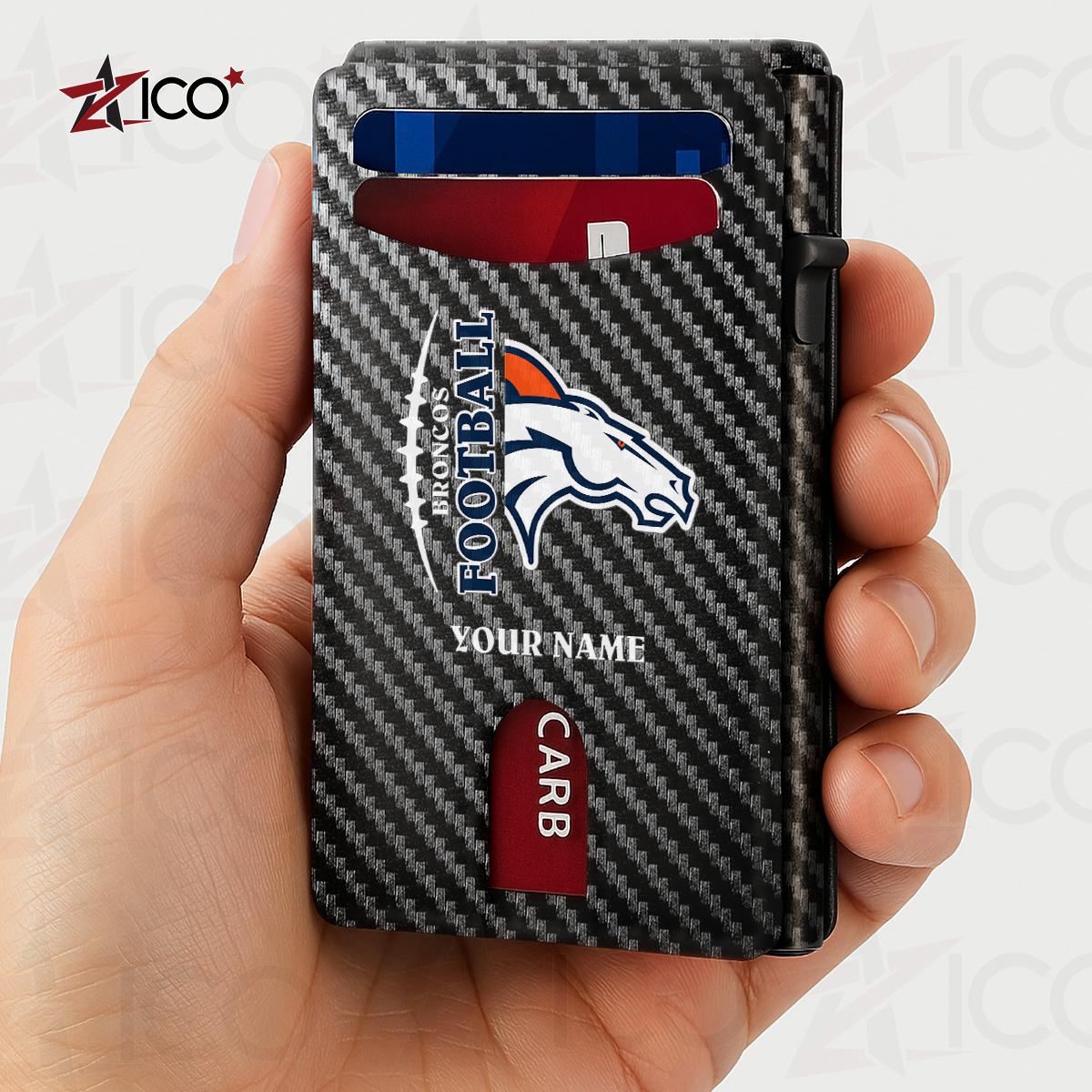 Denver Broncos Leather Card Holder Trending 2025 AZTG2DCH000042