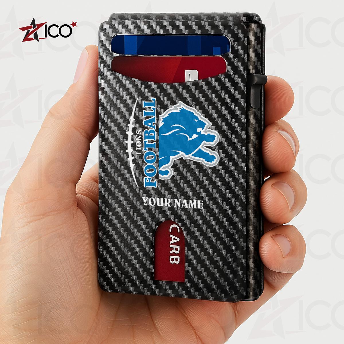 Detroit Lions Leather Card Holder Trending 2025 AZTG2DCH000043