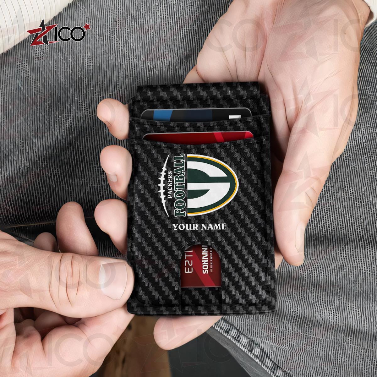 Green Bay Packers Leather Card Holder Trending 2025 AZTG2DCH000044