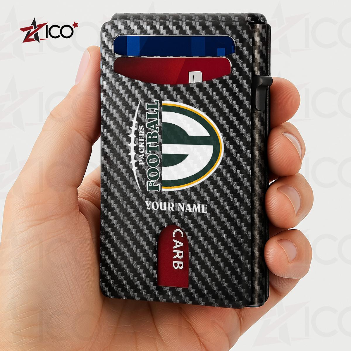 Green Bay Packers Leather Card Holder Trending 2025 AZTG2DCH000044