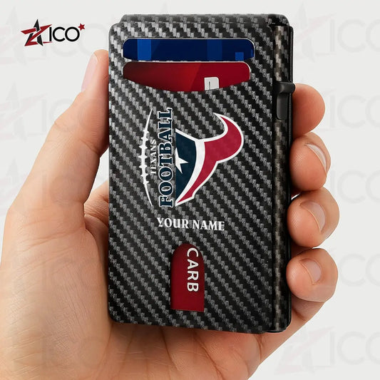 Houston Texans Leather Card Holder Trending 2025 AZTG2DCH000045