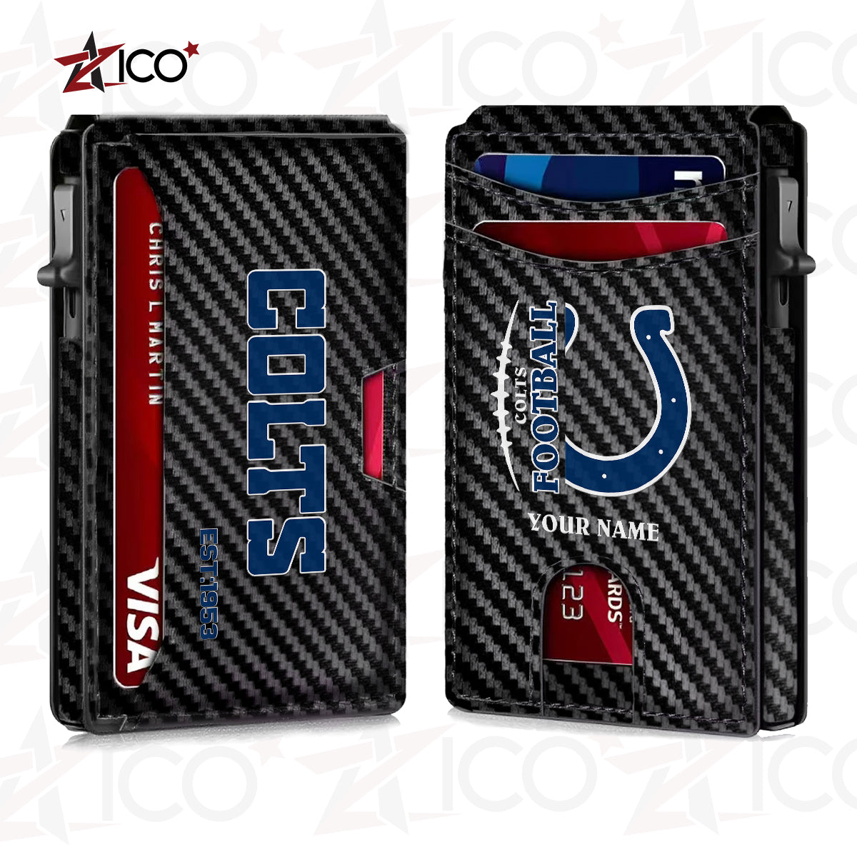 Indianapolis Colts Leather Card Holder Trending 2025 AZTG2DCH000046