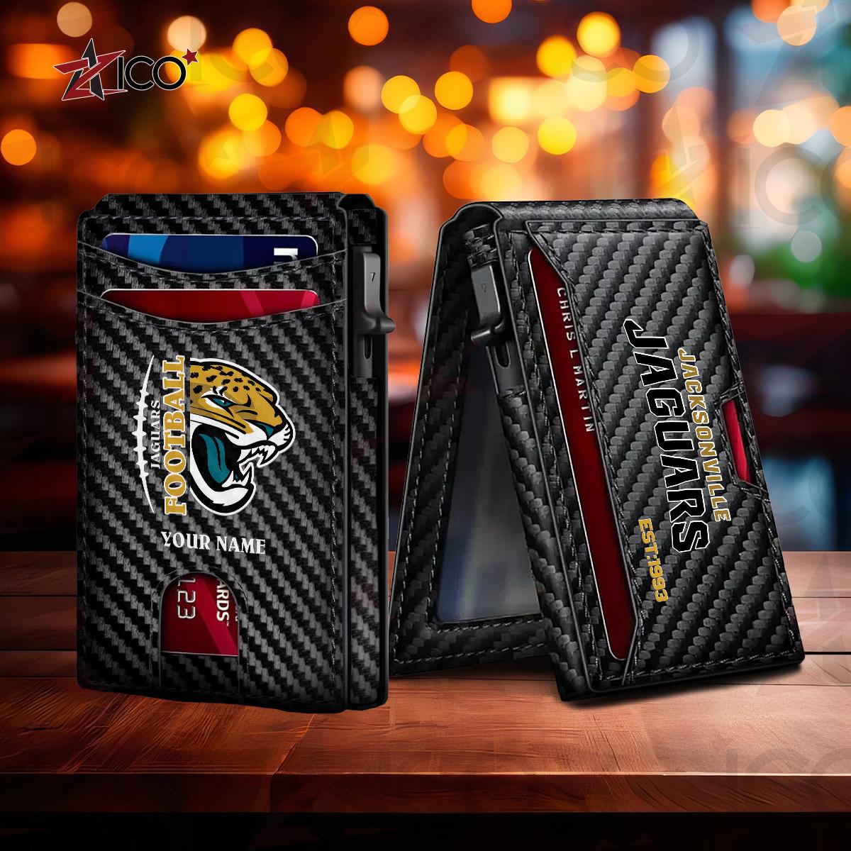 Jacksonville Jaguars Leather Card Holder Trending 2025 AZTG2DCH000047