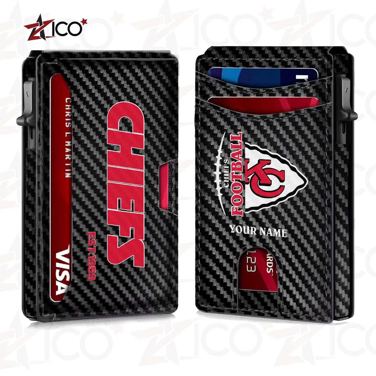 Kansas City Chiefs Leather Card Holder Trending 2025 AZTG2DCH000048