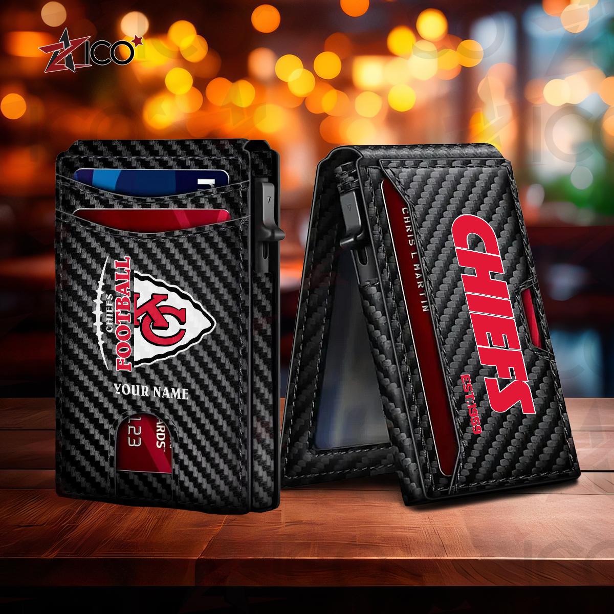 Kansas City Chiefs Leather Card Holder Trending 2025 AZTG2DCH000048