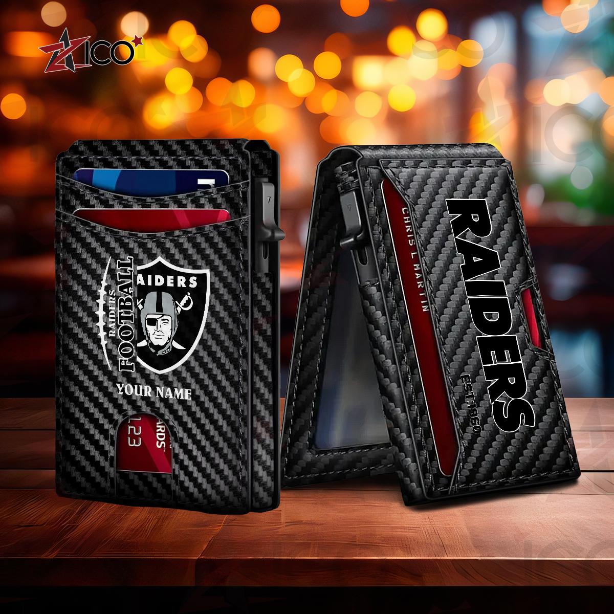 Las Vegas Raiders Leather Card Holder Trending 2025 AZTG2DCH000049