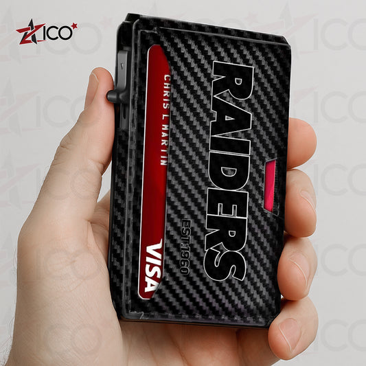 Las Vegas Raiders Leather Card Holder Trending 2025 AZTG2DCH000049