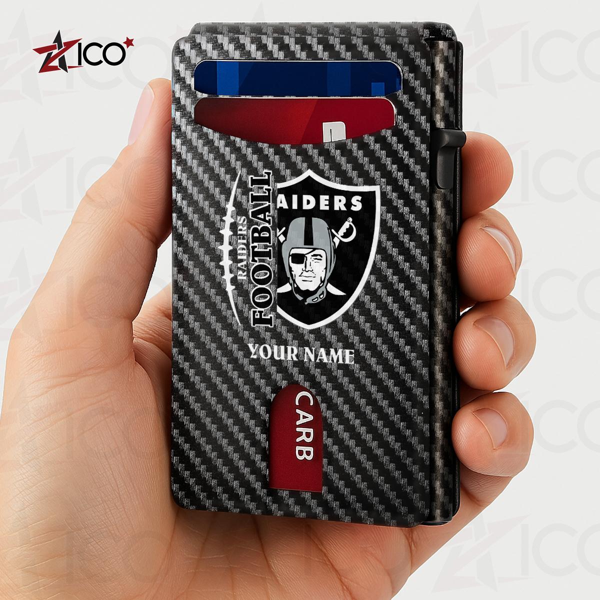 Las Vegas Raiders Leather Card Holder Trending 2025 AZTG2DCH000049