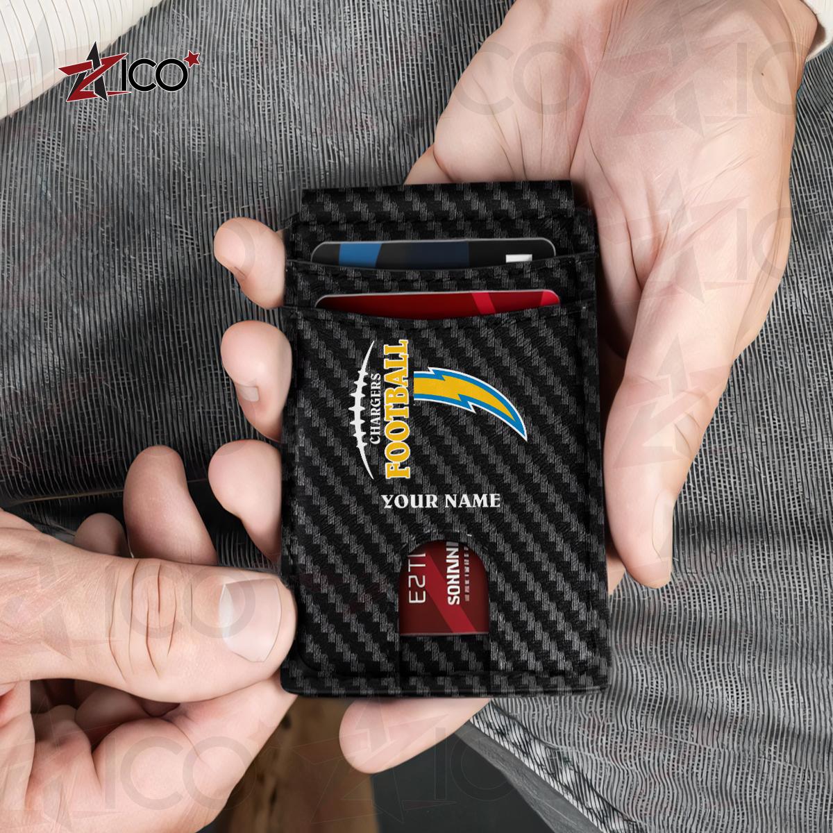 Los Angeles Chargers Leather Card Holder Trending 2025 AZTG2DCH000050