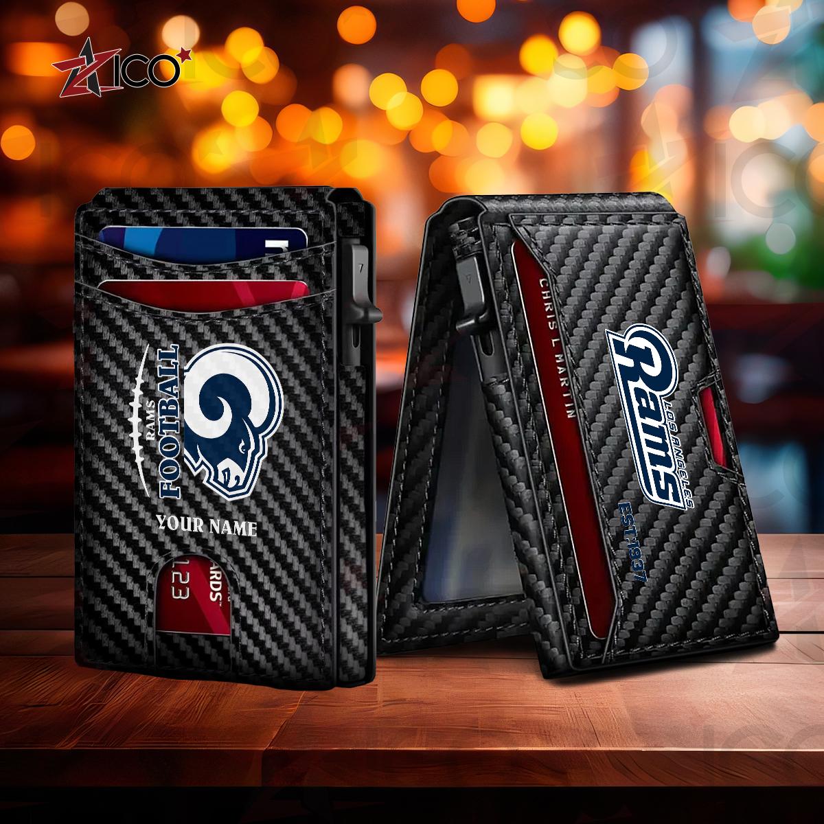 Los Angeles Rams Leather Card Holder Trending 2025 AZTG2DCH000051