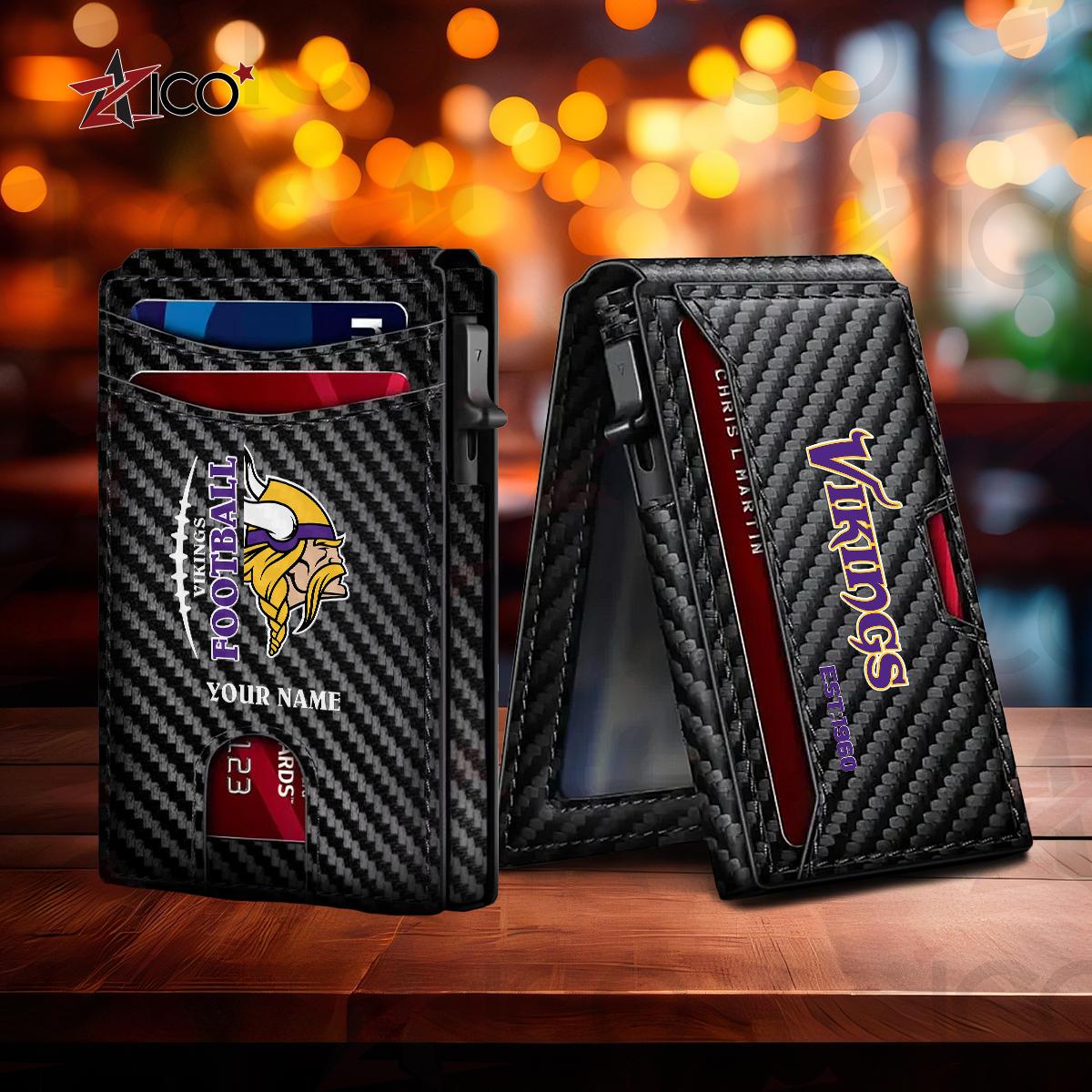 Minnesota Vikings Leather Card Holder Trending 2025 AZTG2DCH000053
