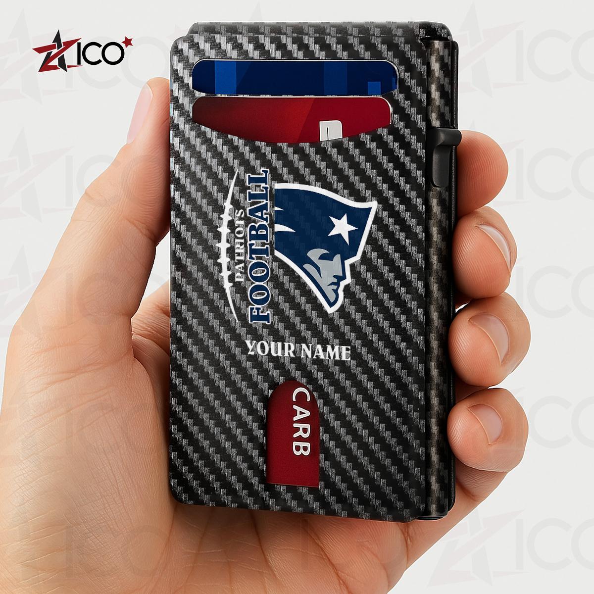 New England Patriots Leather Card Holder Trending 2025 AZTG2DCH000054