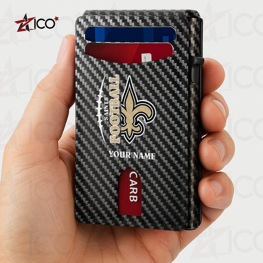 New Orleans Saints Leather Card Holder Trending 2025 AZTG2DCH000055