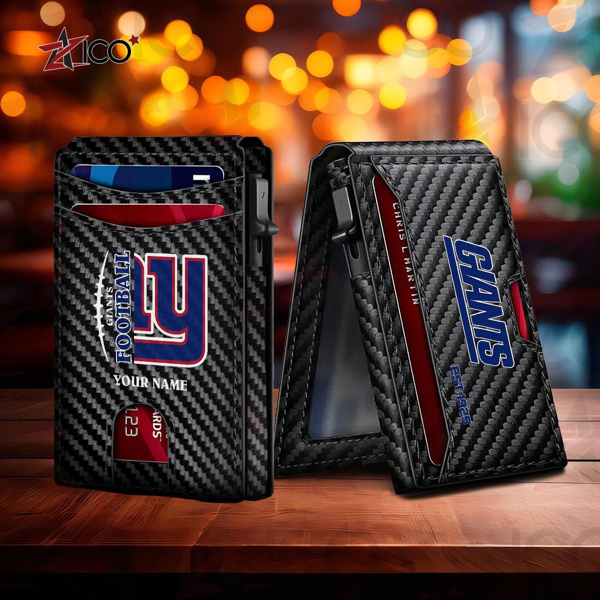 New York Giants Leather Card Holder Trending 2025 AZTG2DCH000056