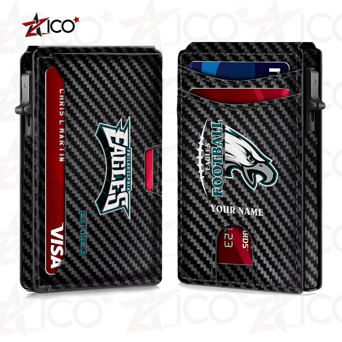 Philadelphia Eagles Leather Card Holder Trending 2025 AZTG2DCH000058