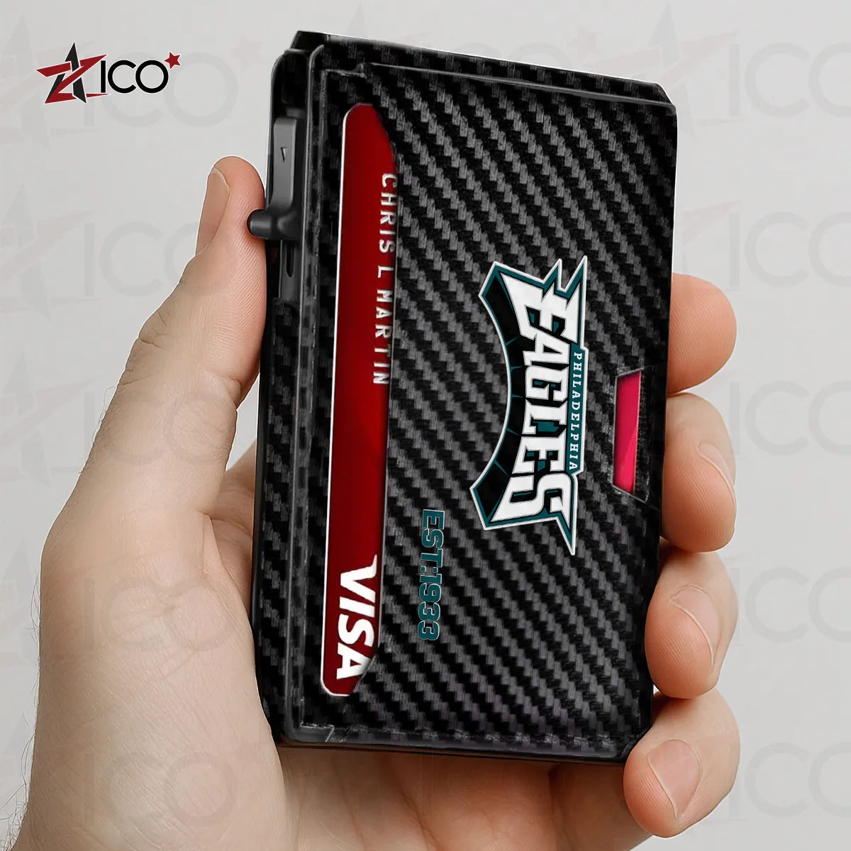 Philadelphia Eagles Leather Card Holder Trending 2025 AZTG2DCH000058