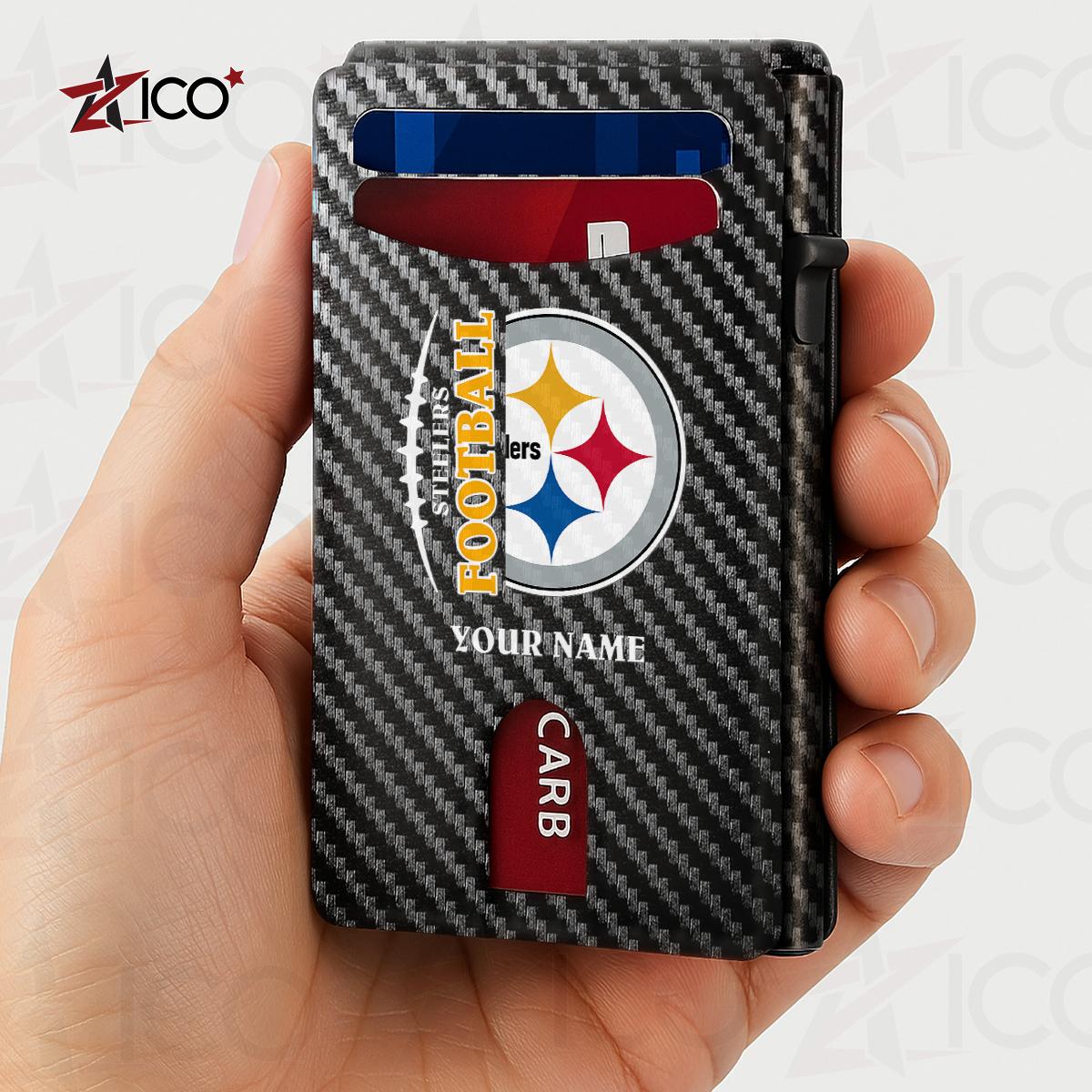 Pittsburgh Steelers Leather Card Holder Trending 2025 AZTG2DCH000059