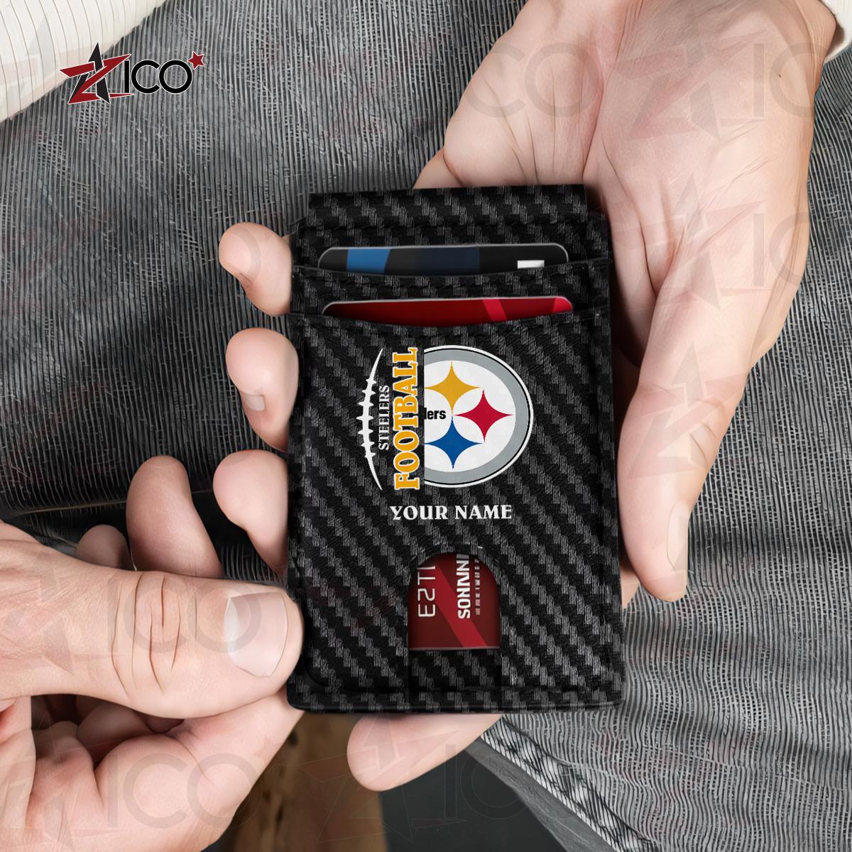 Pittsburgh Steelers Leather Card Holder Trending 2025 AZTG2DCH000059