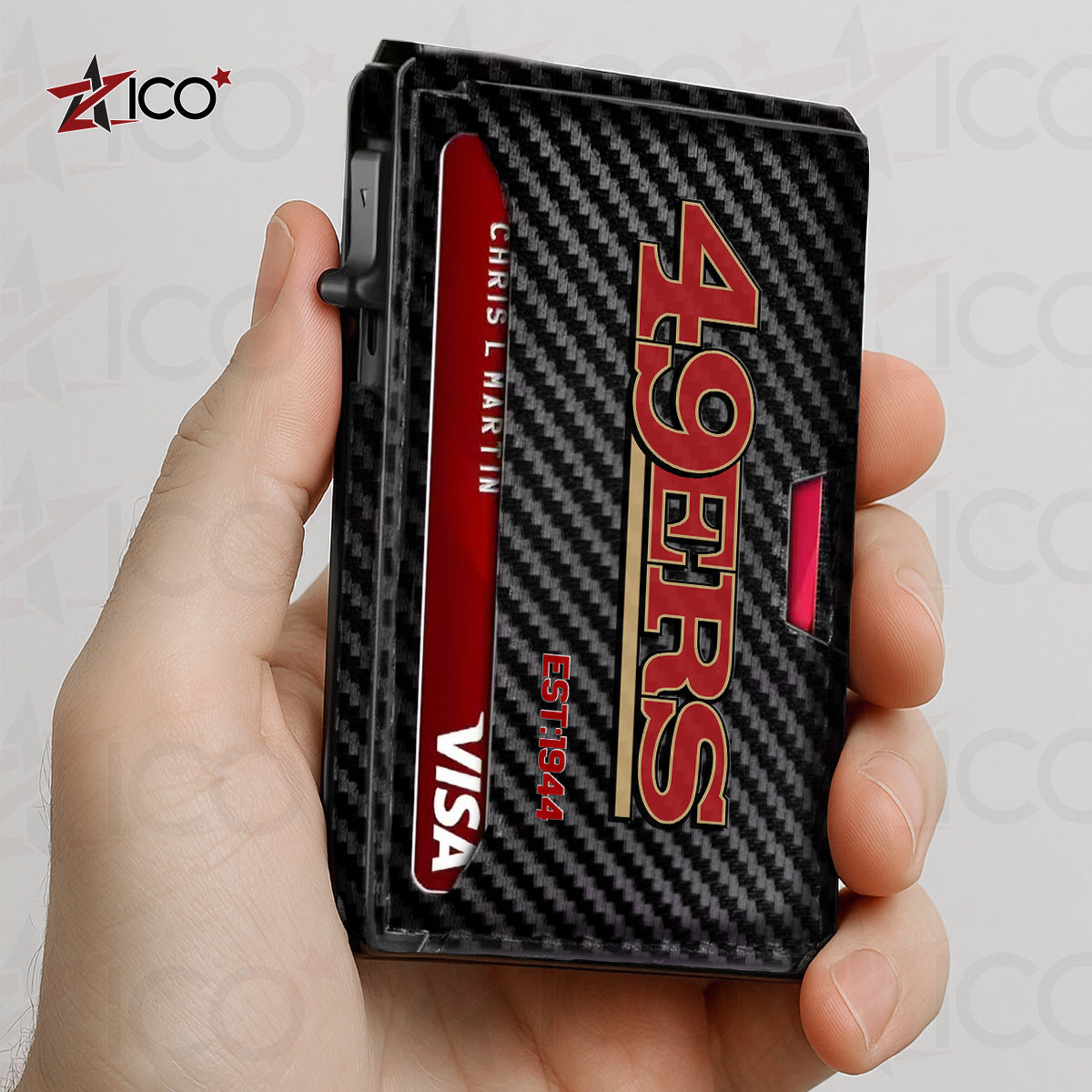 San Francisco 49ers Leather Card Holder Trending 2025 AZTG2DCH000060