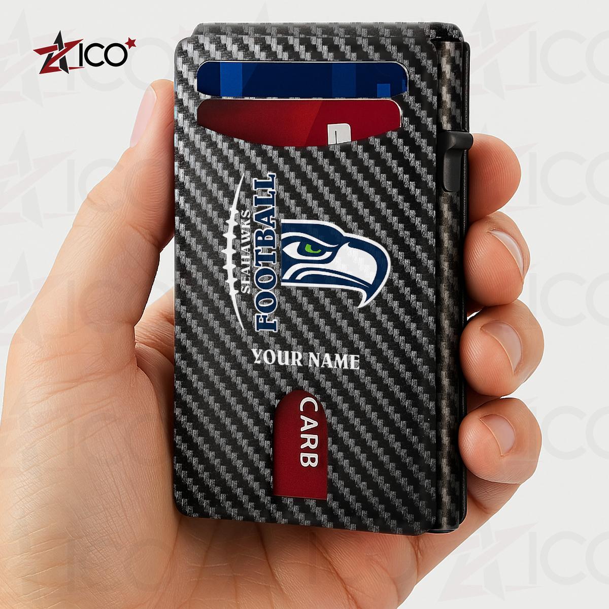Seattle Seahawks Leather Card Holder Trending 2025 AZTG2DCH000061