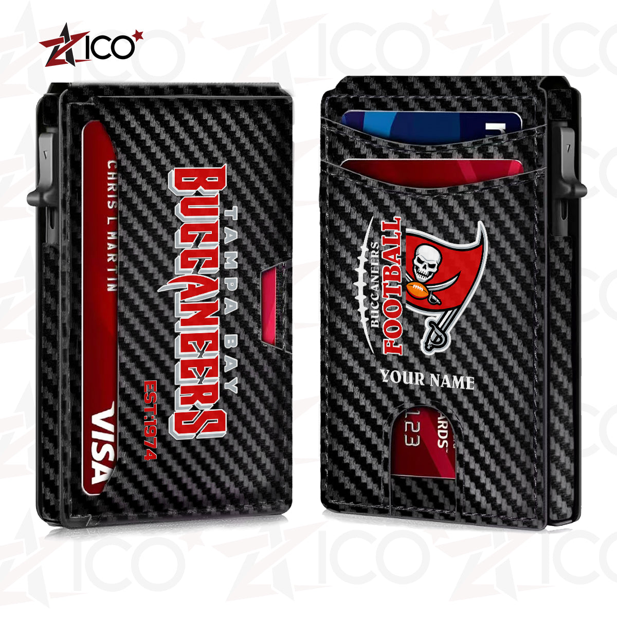 Tampa Bay Buccaneers Leather Card Holder Trending 2025 AZTG2DCH000062