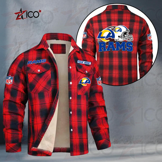 Los Angeles Rams Fleece Flannel Plaid Jacket TG115