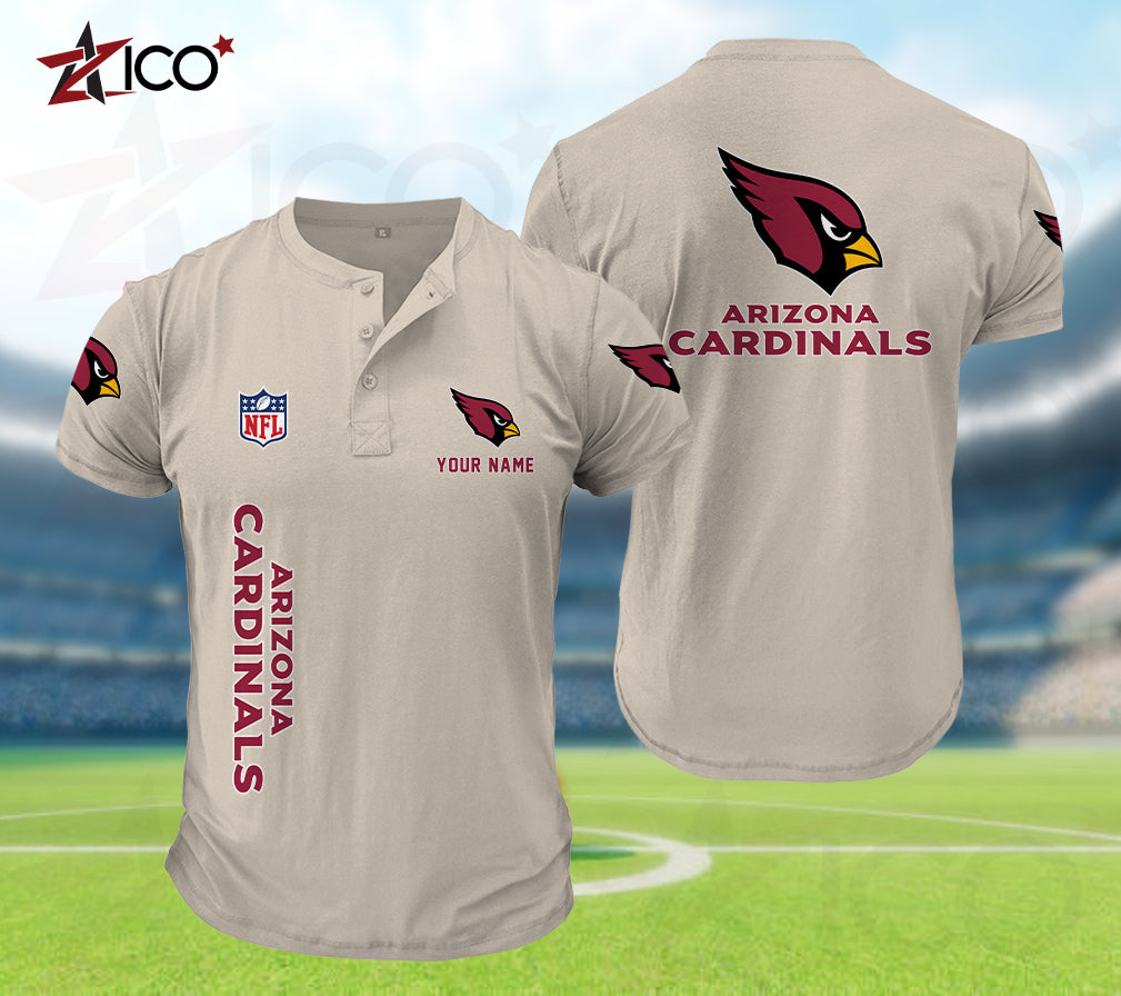 Arizona Cardinals Henley Short Sleeve T-Shirt Trending 2025 AZTG2DHS000033