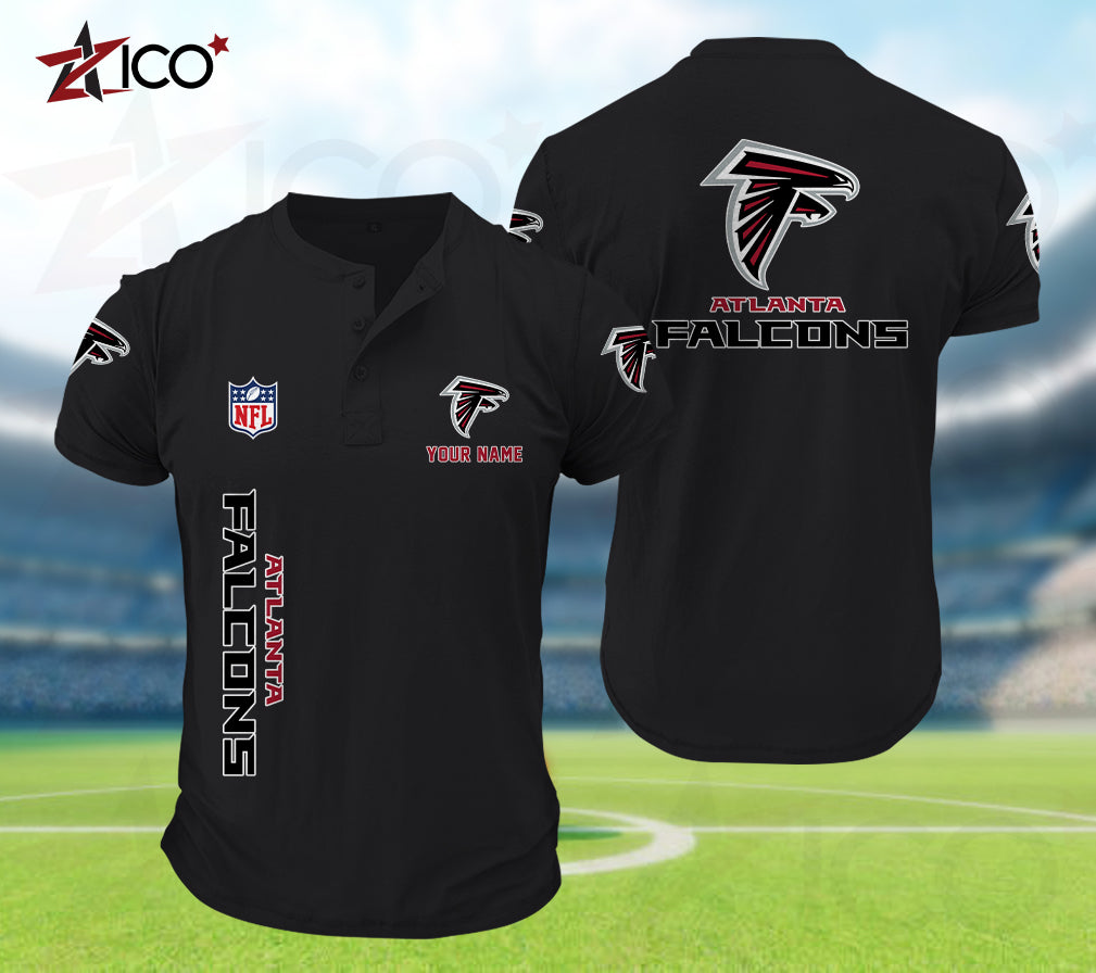 Atlanta Falcons Henley Short Sleeve T-Shirt Trending 2025 AZTG2DHS000034