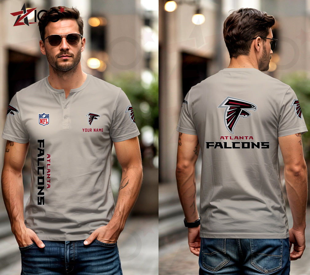 Atlanta Falcons Henley Short Sleeve T-Shirt Trending 2025 AZTG2DHS000034