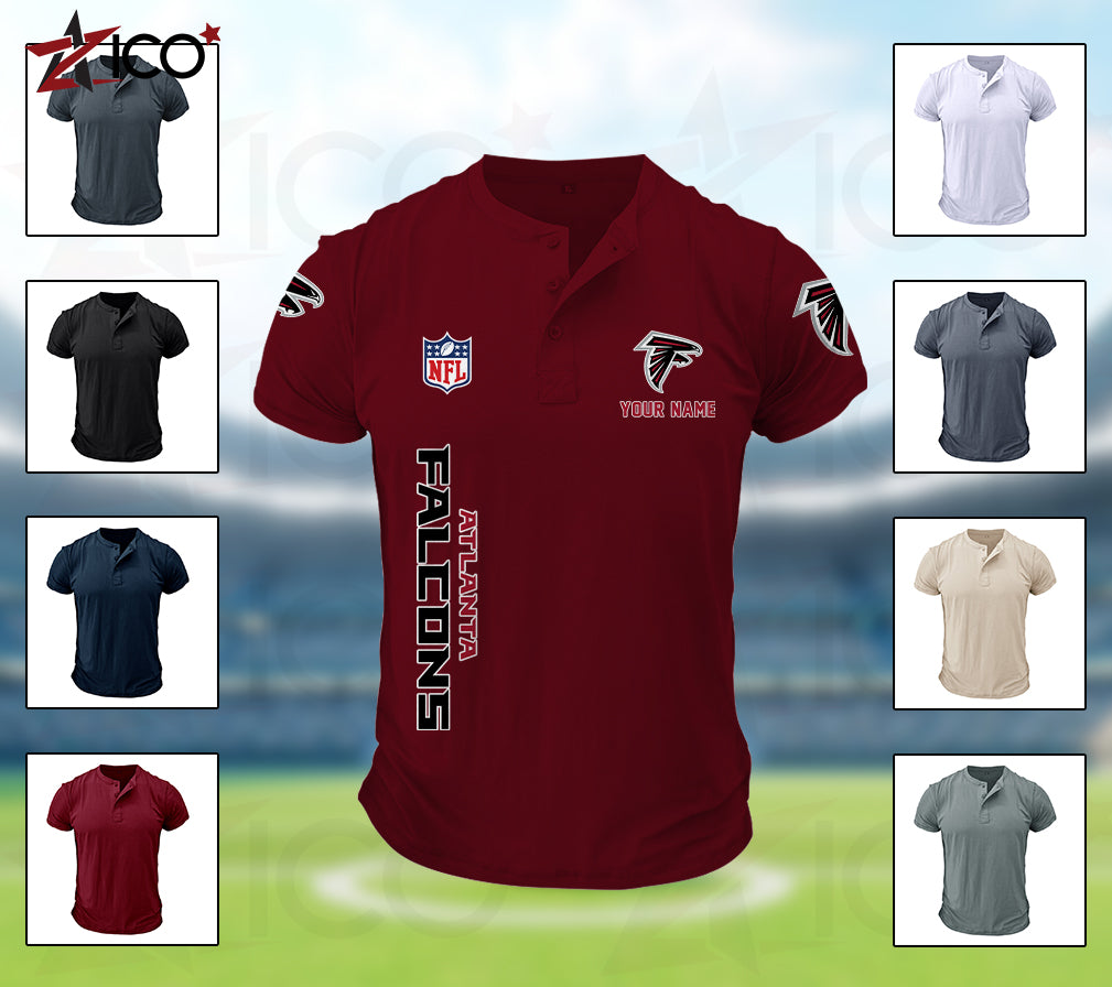 Atlanta Falcons Henley Short Sleeve T-Shirt Trending 2025 AZTG2DHS000034
