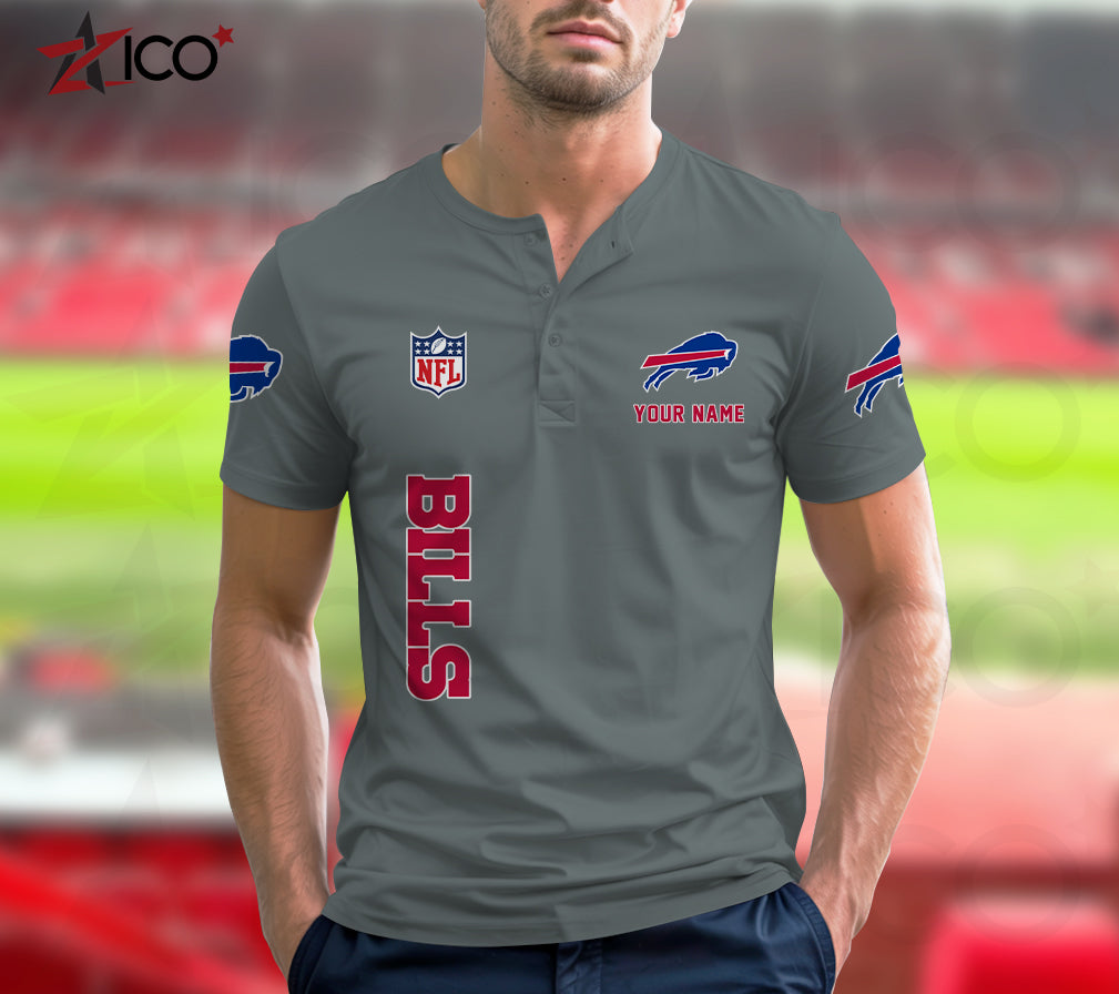 Buffalo Bills Henley Short Sleeve T-Shirt Trending 2025 AZTG2DHS000036