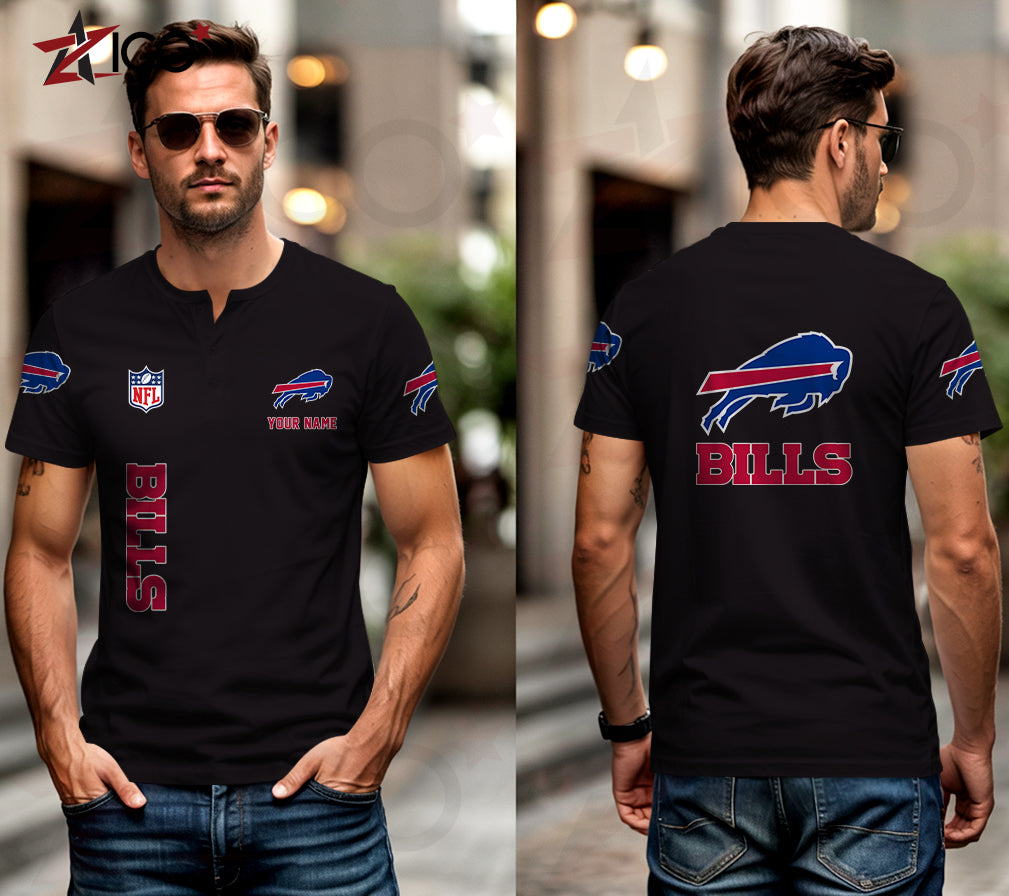 Buffalo Bills Henley Short Sleeve T-Shirt Trending 2025 AZTG2DHS000036