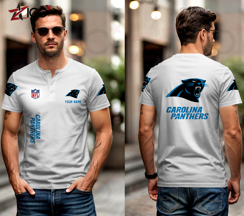 Carolina Panthers Henley Short Sleeve T-Shirt Trending 2025 AZTG2DHS000037