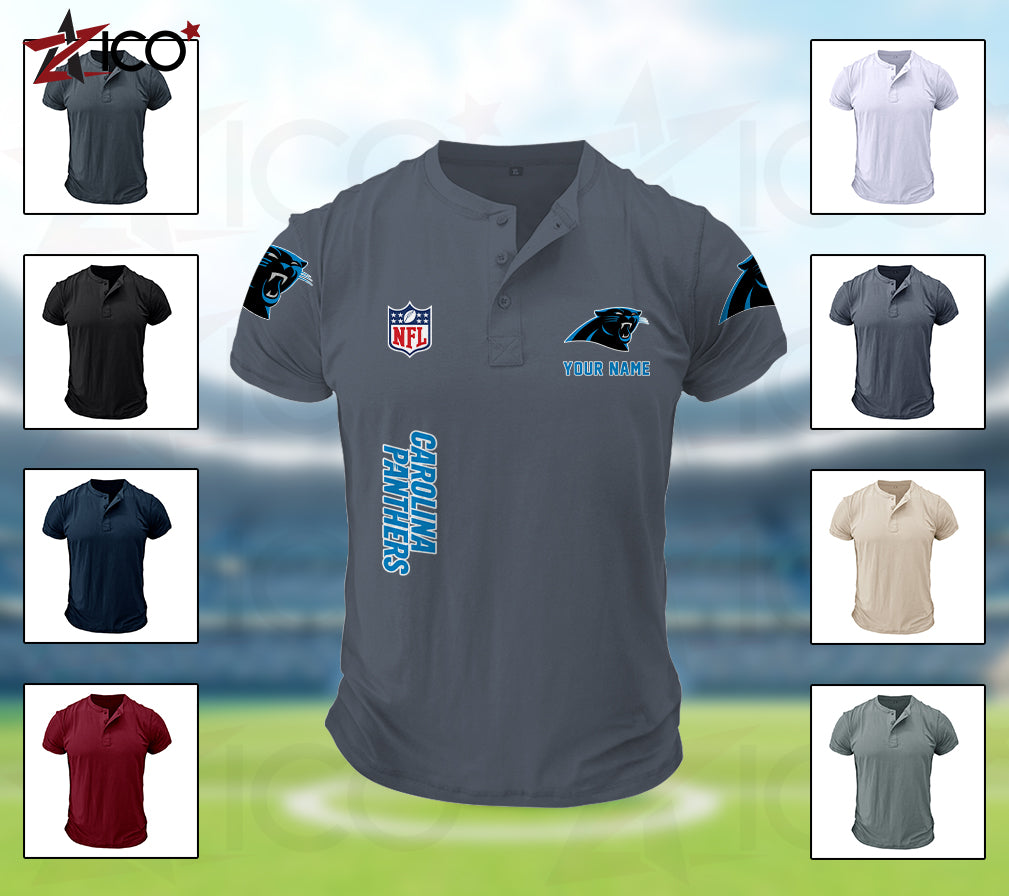 Carolina Panthers Henley Short Sleeve T-Shirt Trending 2025 AZTG2DHS000037