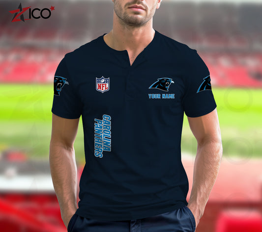Carolina Panthers Henley Short Sleeve T-Shirt Trending 2025 AZTG2DHS000037