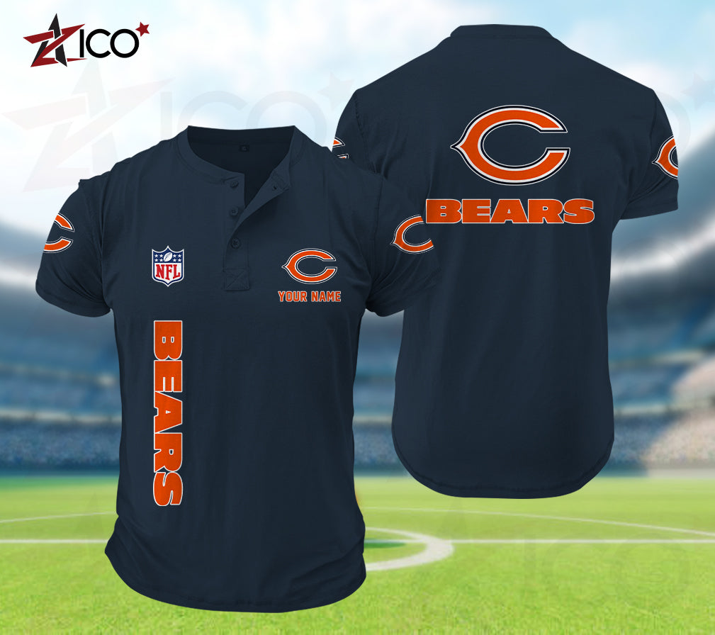 Chicago Bears Henley Short Sleeve T-Shirt Trending 2025 AZTG2DHS000038