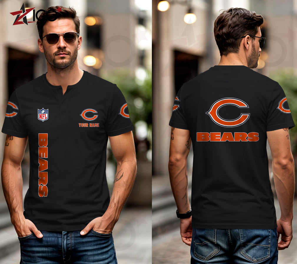 Chicago Bears Henley Short Sleeve T-Shirt Trending 2025 AZTG2DHS000038