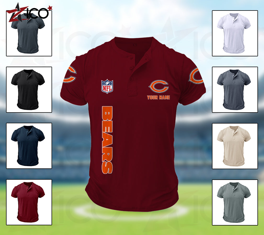 Chicago Bears Henley Short Sleeve T-Shirt Trending 2025 AZTG2DHS000038