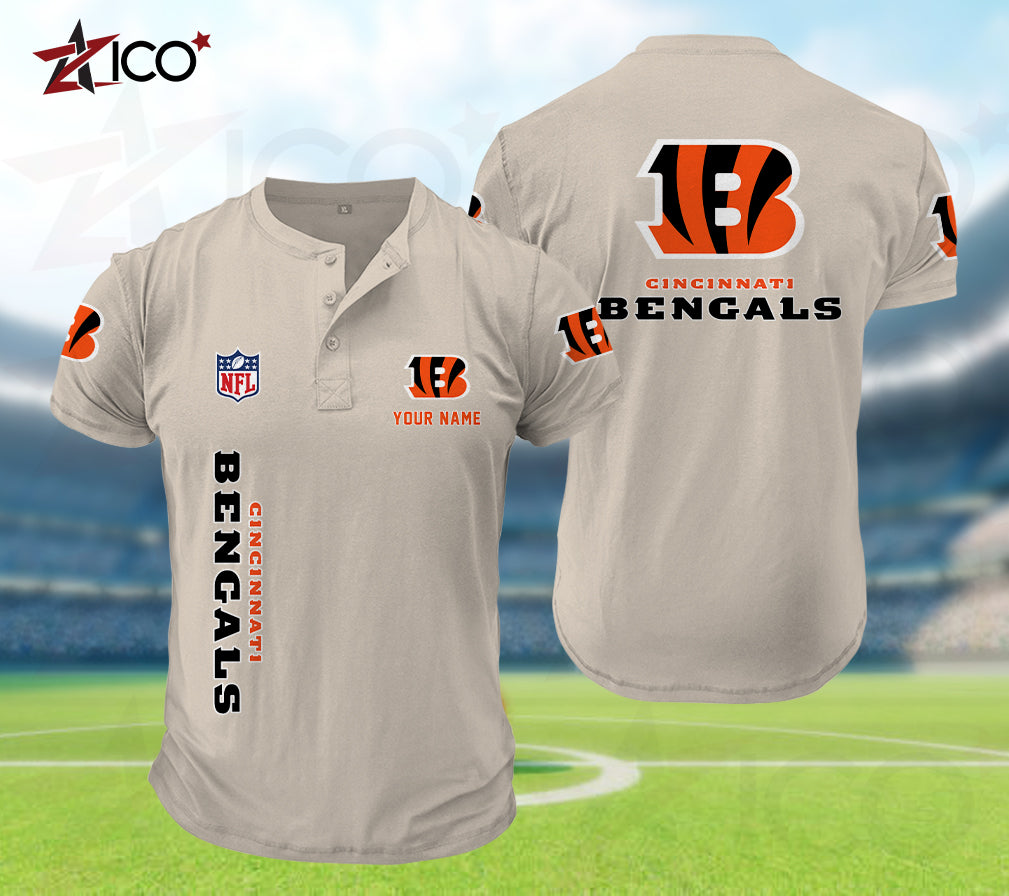 Cincinnati Bengals Henley Short Sleeve T-Shirt Trending 2025 AZTG2DHS000039