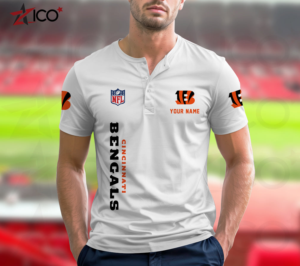 Cincinnati Bengals Henley Short Sleeve T-Shirt Trending 2025 AZTG2DHS000039