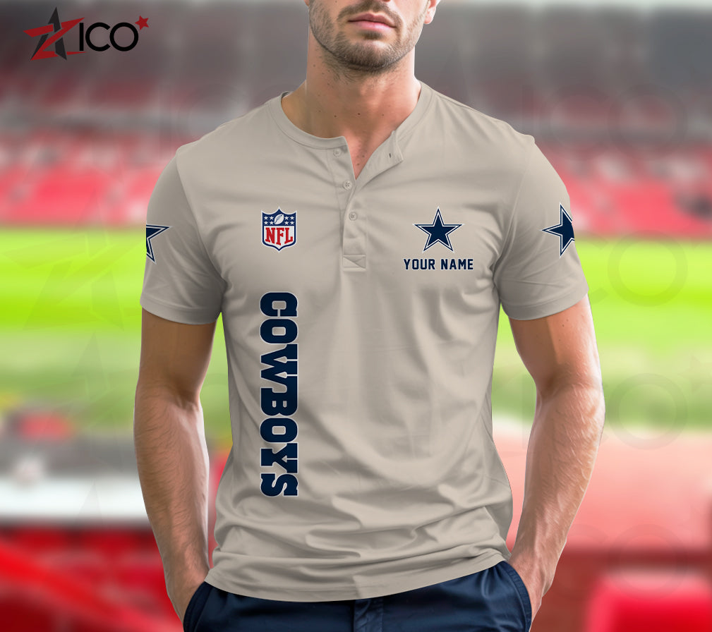Dallas Cowboys Henley Short Sleeve T-Shirt Trending 2025 AZTG2DHS000041